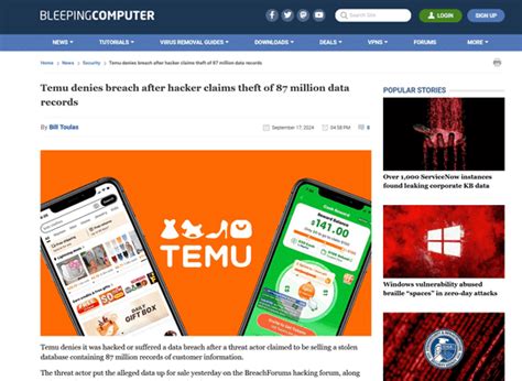 temu data leaks|Temu denies breach after hacker claims theft of 87。